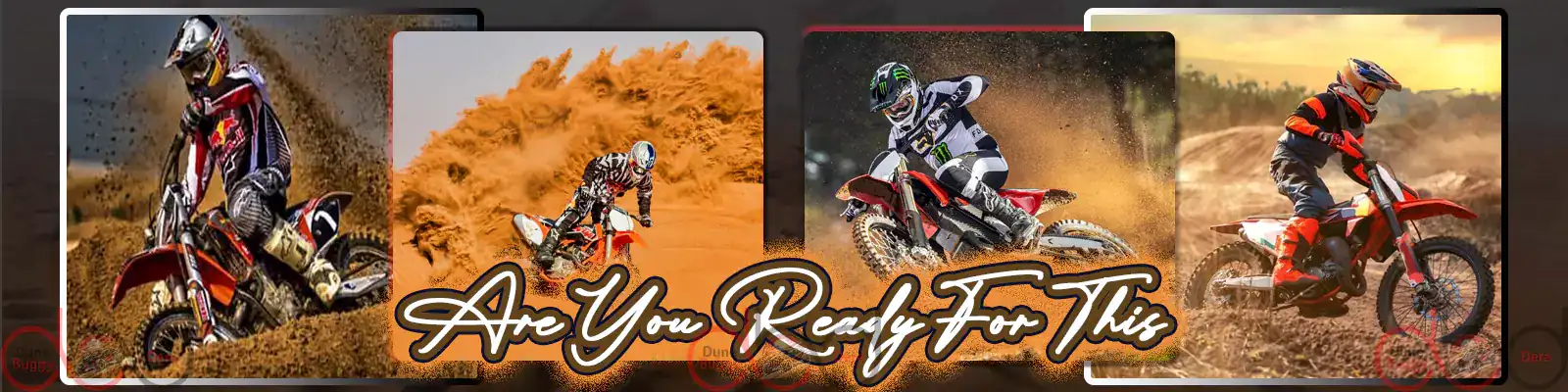 Dubai dirt bike desert banner – motocross thrill and off-road racing by Dune Buggy Dera